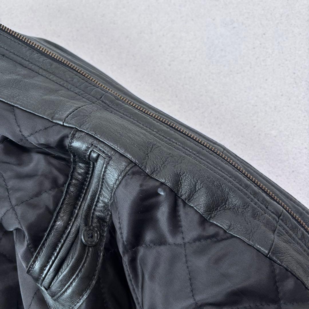 ヴィンテージ レザー ボンバージャケット L 本革 黒 90s A-2タイプ