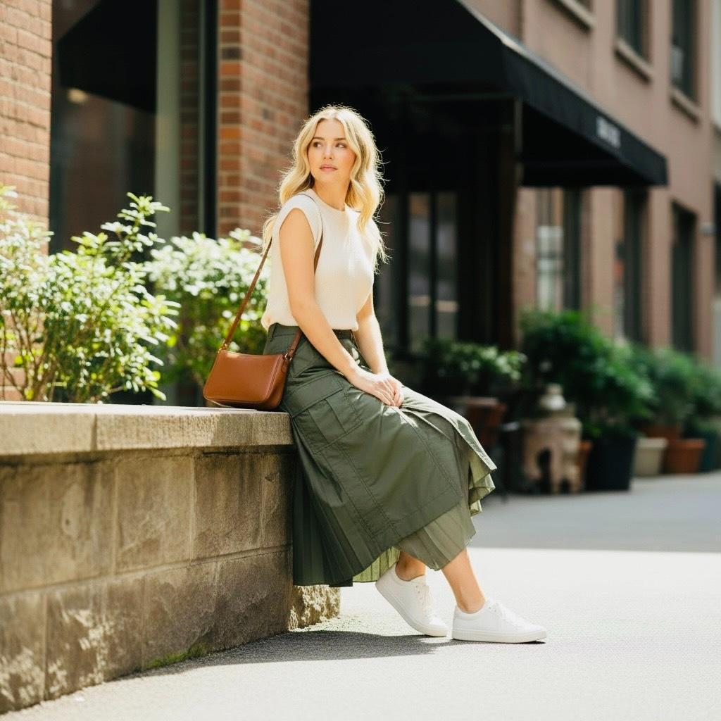 サカイ sacai ナイロンツイル バックプリーツ スカート サイズ2 美品 F