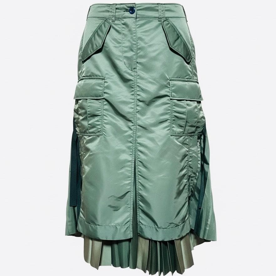 サカイ sacai ナイロンツイル バックプリーツ スカート サイズ2 美品 F