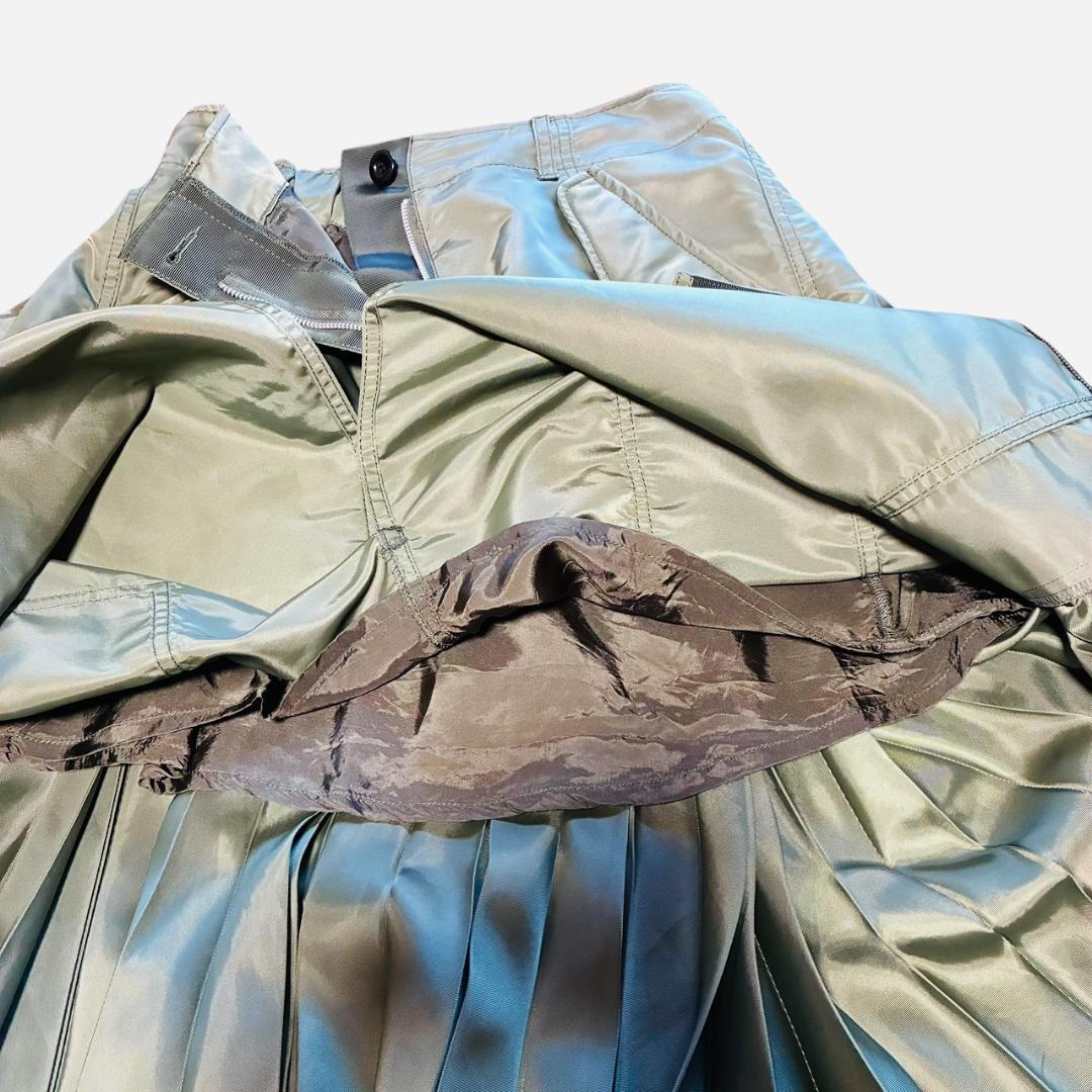 サカイ sacai ナイロンツイル バックプリーツ スカート サイズ2 美品 F