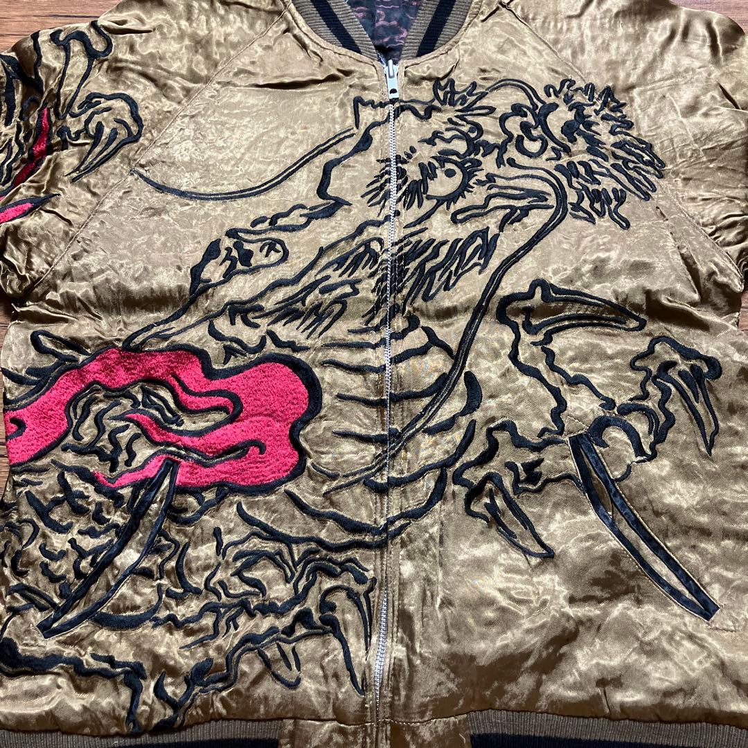 龍桜　スカジャン　リバーシブル　レーヨン　ジャガード織り　龍　竜　雲