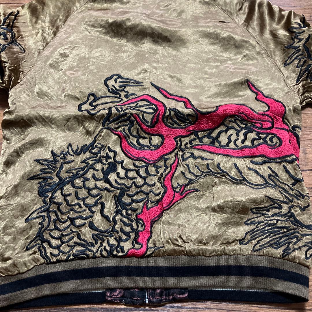 龍桜　スカジャン　リバーシブル　レーヨン　ジャガード織り　龍　竜　雲