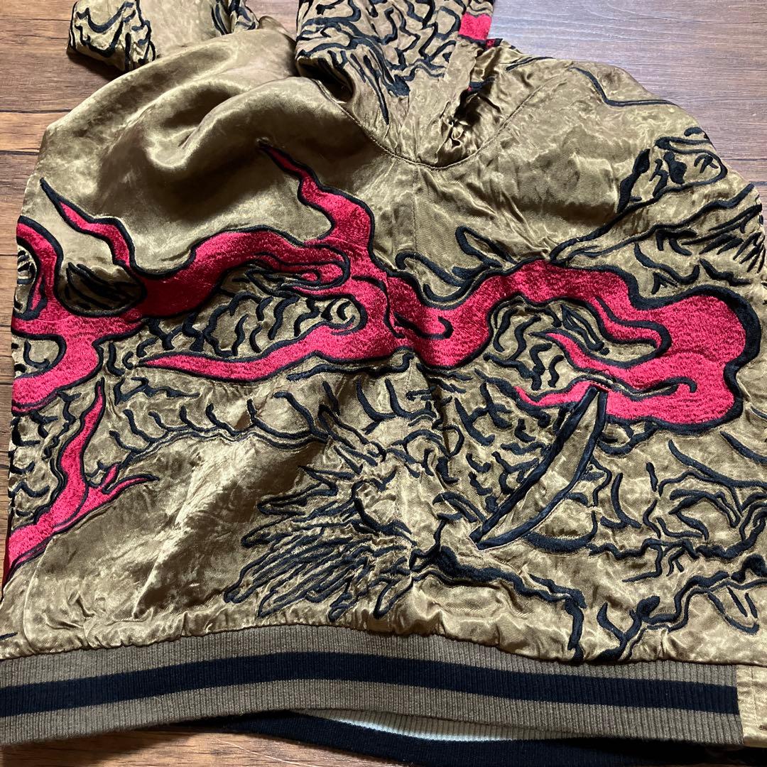 龍桜　スカジャン　リバーシブル　レーヨン　ジャガード織り　龍　竜　雲