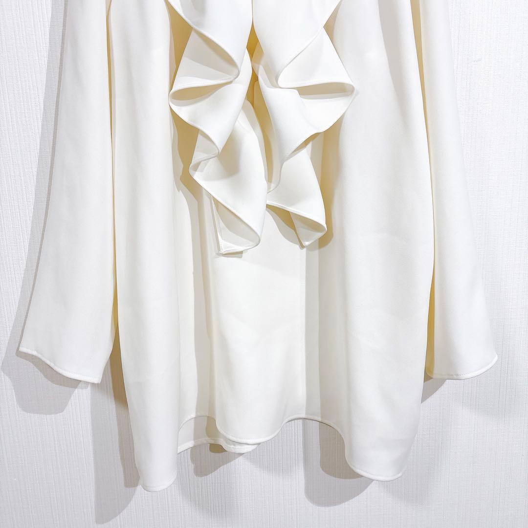 yokochan ヨーコチャン　ビッグリボン　ブラウス　フリル　シャツ　ホワイト