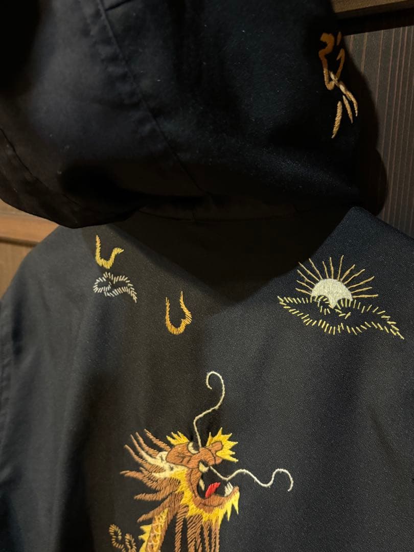 ink 再構築 リメイク チャイナ柄ドラゴン モッズコート