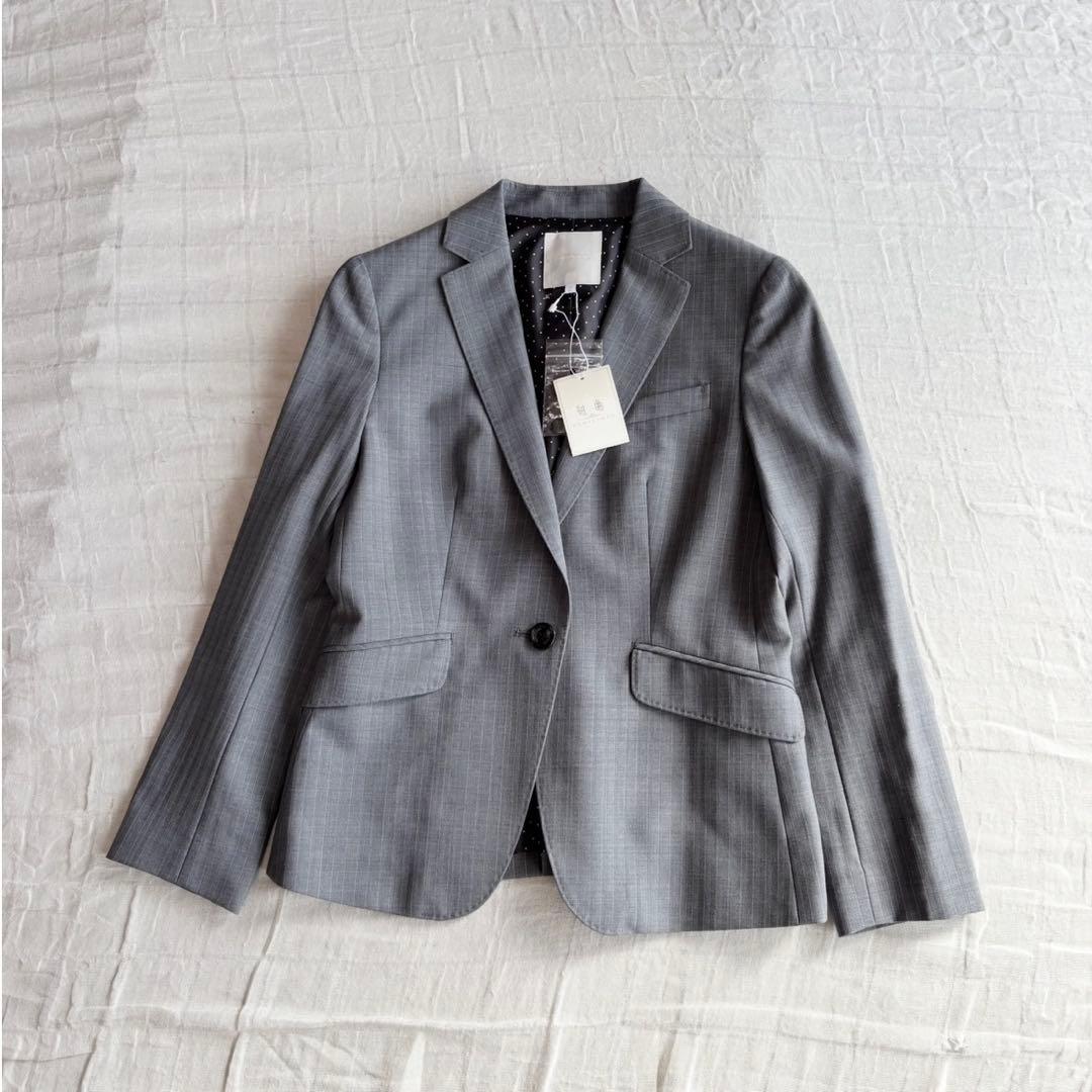 【新品未使用タグ付】 クミキョク パンツスーツ シングルジャケット ストライプ