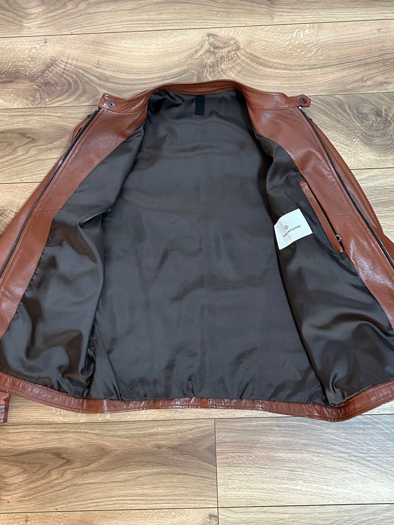 タリアトーレTAGLIATORE レザー　シングルライダース　ブラウン　46