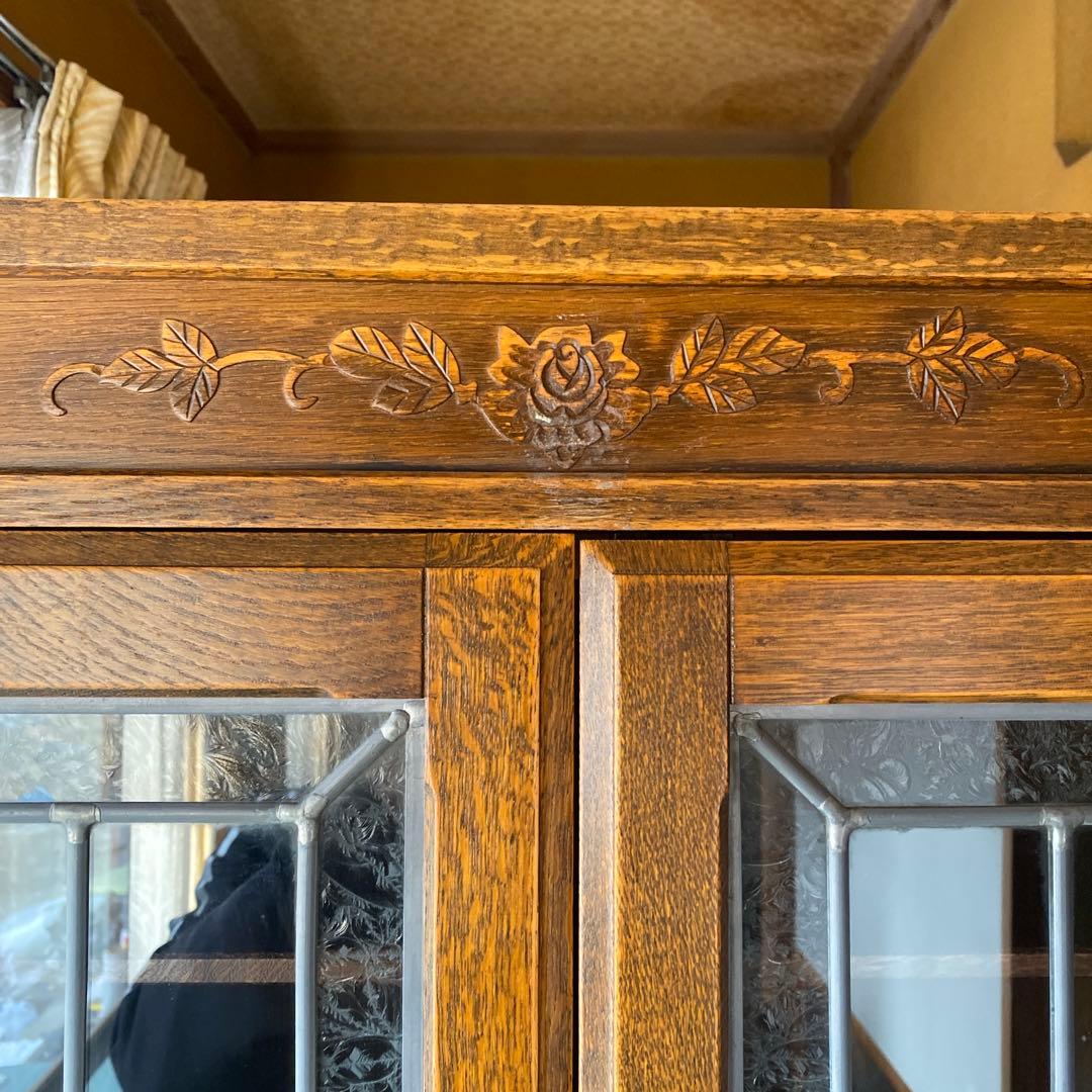 英国アンティーク調　木製ブックシェルフ/本棚/食器棚/飾り棚/収納ラック