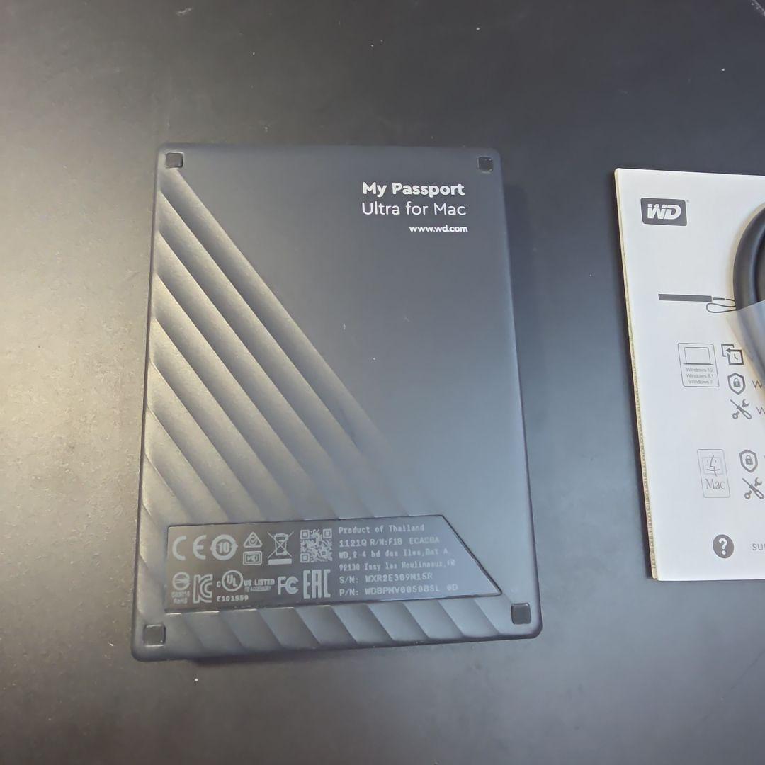 美品ウエスタンデジタルWD Mac用ポータブルHDD5TB USB/Type-C