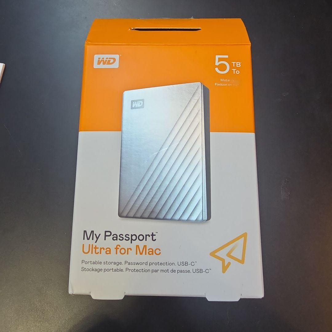 美品ウエスタンデジタルWD Mac用ポータブルHDD5TB USB/Type-C