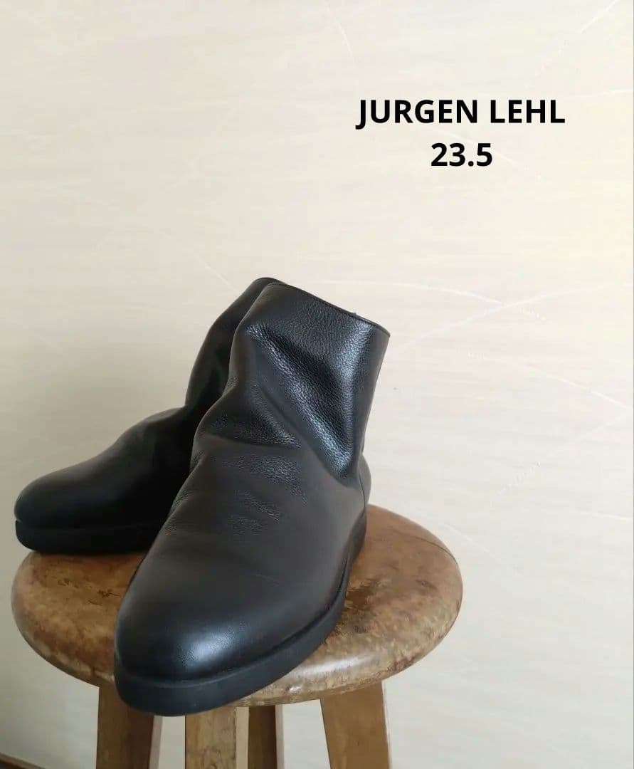 JURGEN LEHL ヨーガンレール　レザー　ショートブーツ　黒　23.5