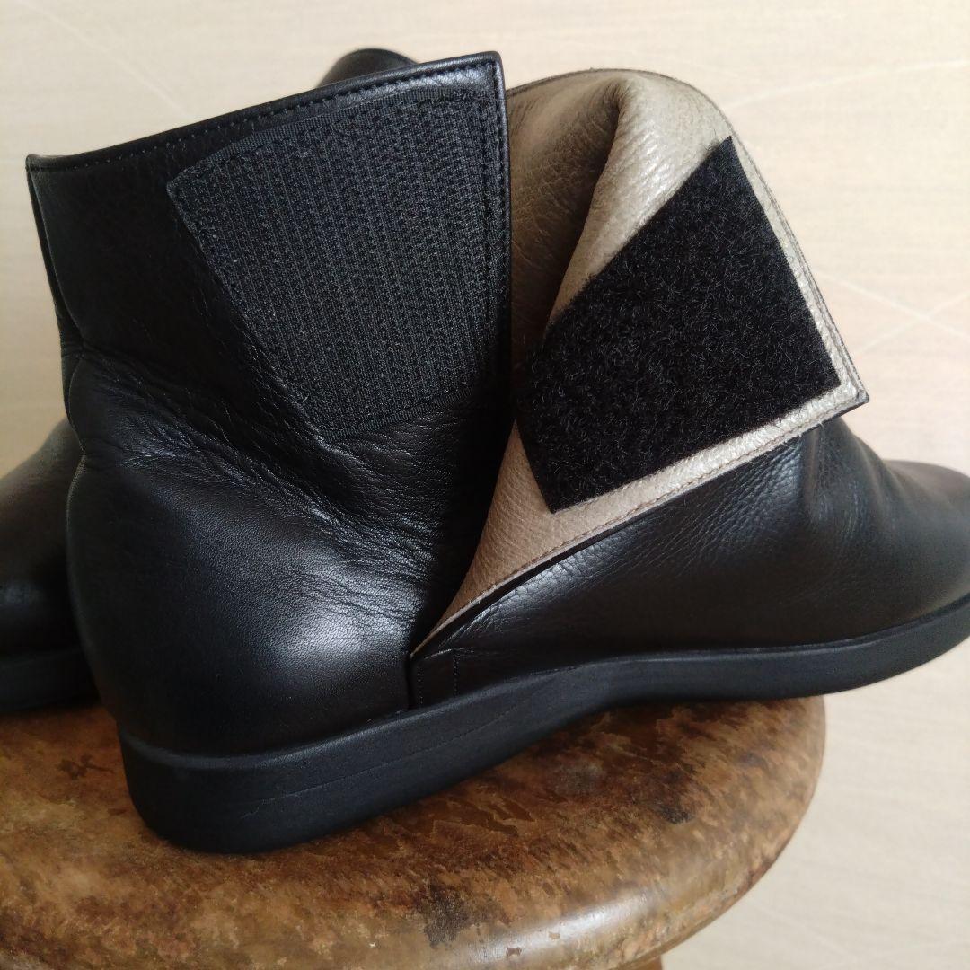 JURGEN LEHL ヨーガンレール　レザー　ショートブーツ　黒　23.5