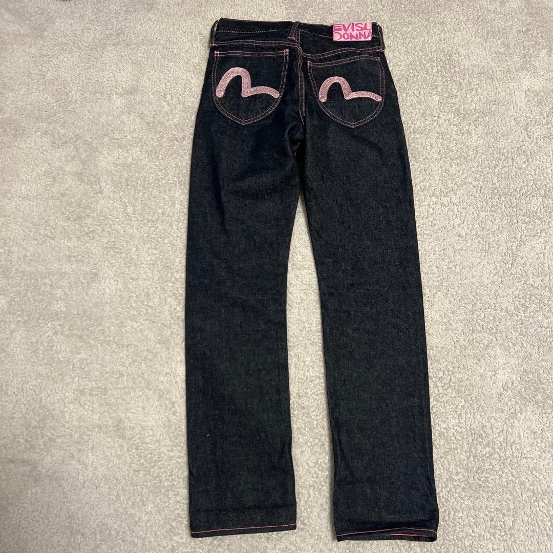 美品✨エビスEVISU　デニム　ピンク　カモメ　ステッチ　ジーンズ24インチ