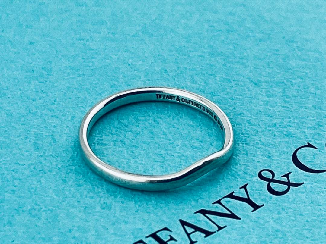 f093 ティファニー　カーブド　バンド　リング　シルバー　925 約15号