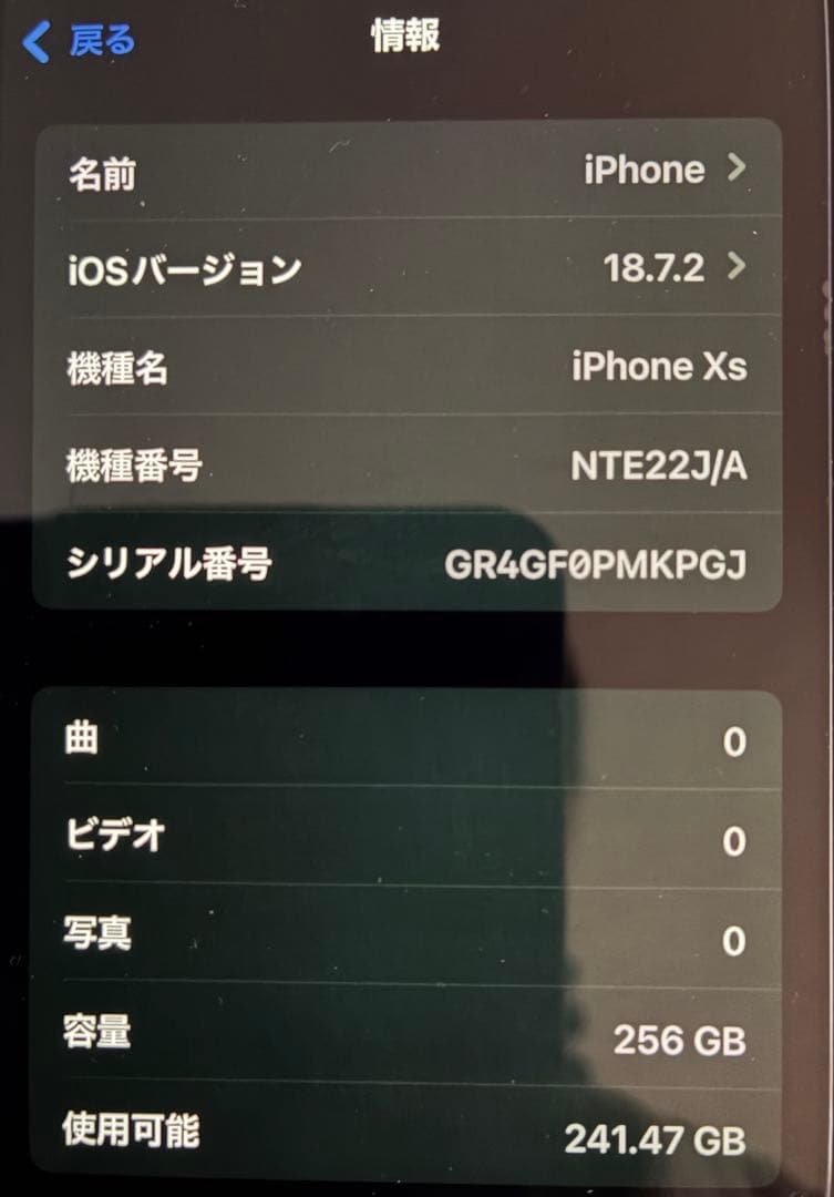 【ジャンク】iPhone Xs 256GB 本体※オマケ付