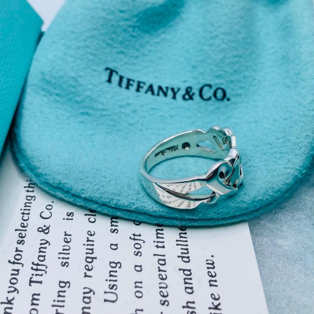 極美品✨　ティファニー　リング　11.5号　トリプルラビングハート　シルバー指輪