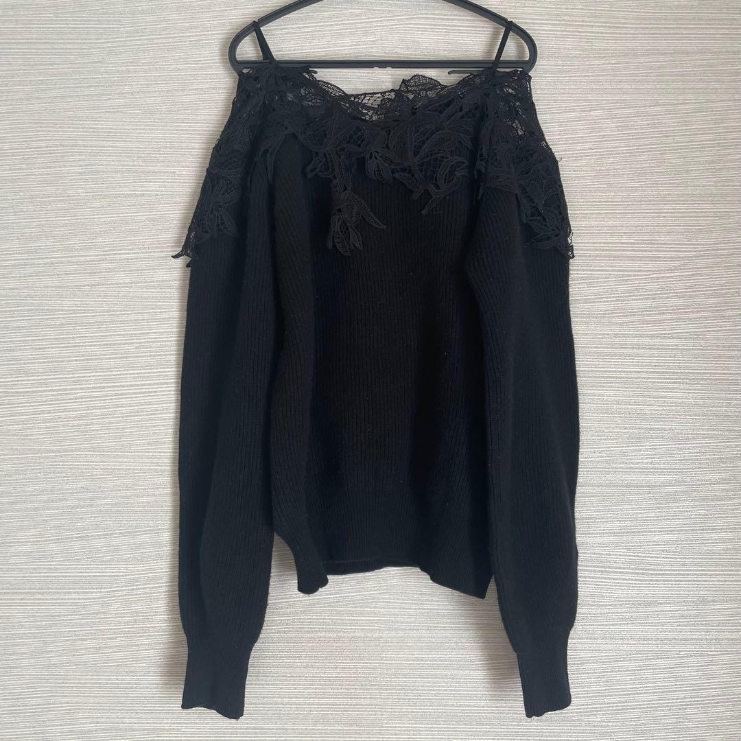 みかりんFRAY I.D 【美品】レーストリムオフショルニット オフショル