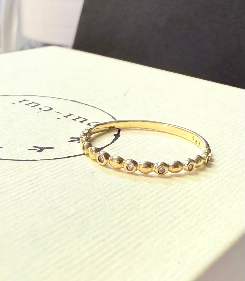 ■現行品■【cui-cui】K10YG ダイヤモンド ドット リング