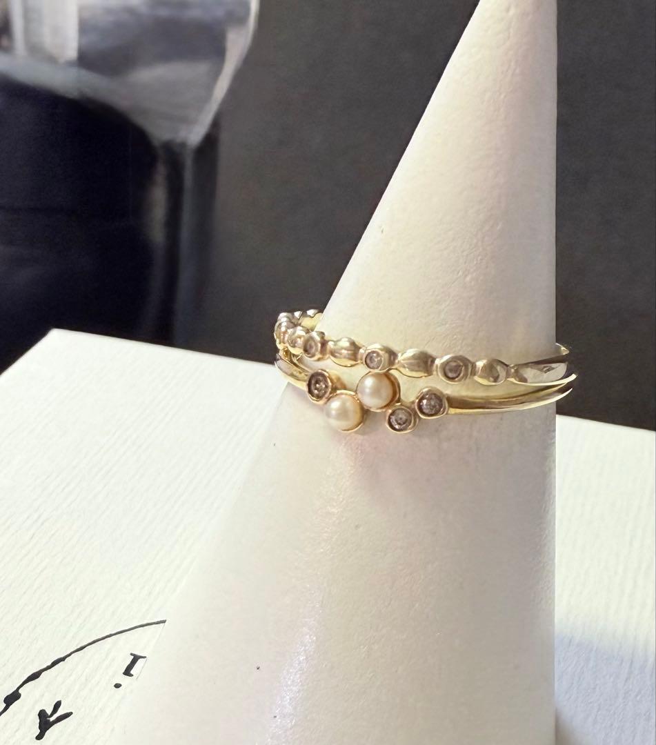 ■現行品■【cui-cui】K10YG ダイヤモンド ドット リング