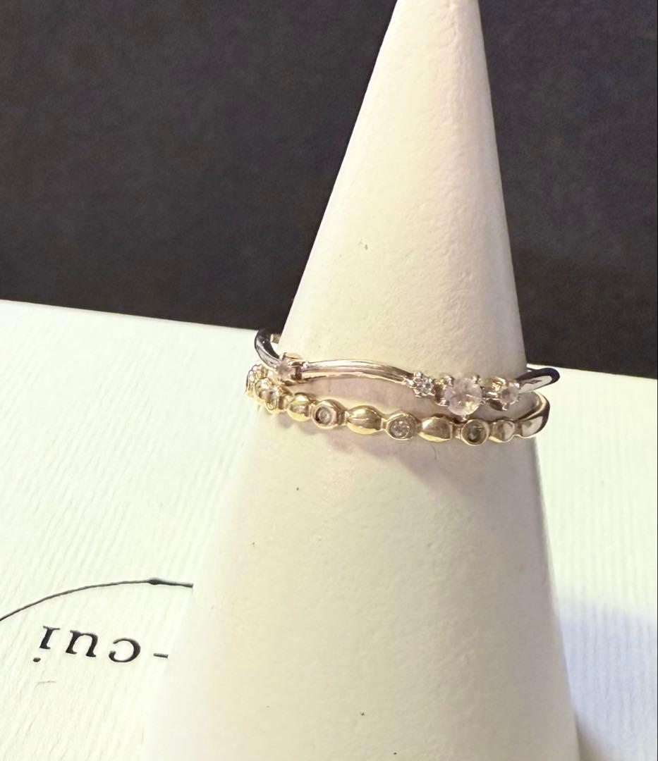 ■現行品■【cui-cui】K10YG ダイヤモンド ドット リング