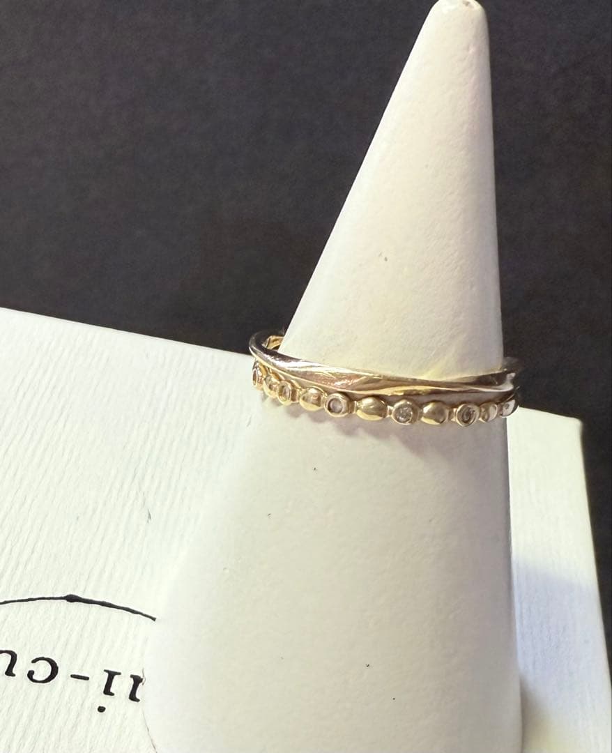 ■現行品■【cui-cui】K10YG ダイヤモンド ドット リング