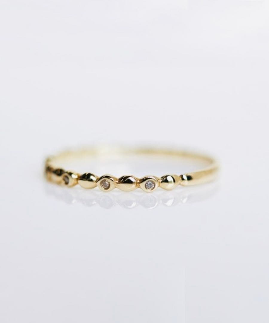 ■現行品■【cui-cui】K10YG ダイヤモンド ドット リング