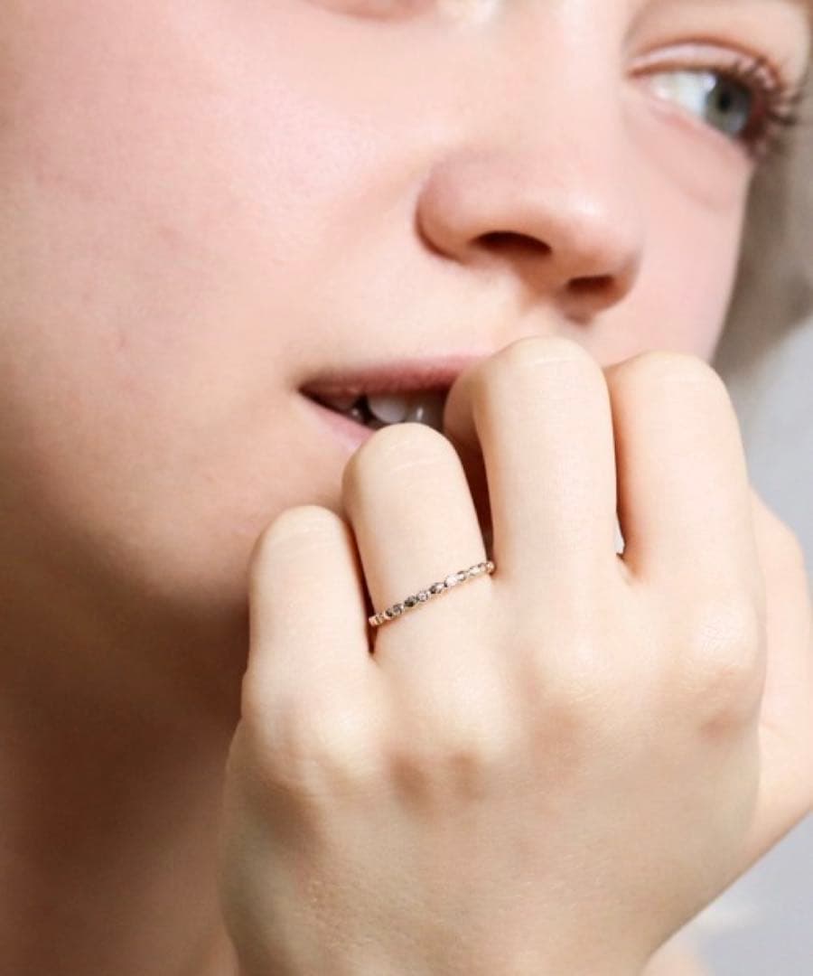 ■現行品■【cui-cui】K10YG ダイヤモンド ドット リング