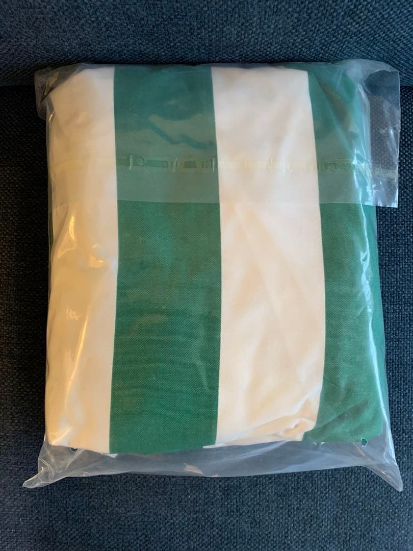 IKEAイケア クリッパン 2人掛ソファカバー：グリーンとホワイトのストライプ柄