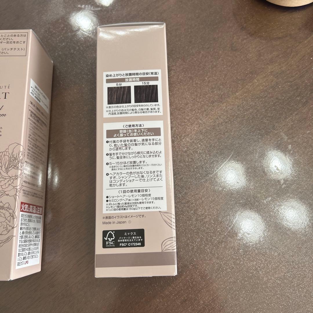 ヘアボーテ エクラ ボタニカル エアカラーフォームup ダークブラウン 3本