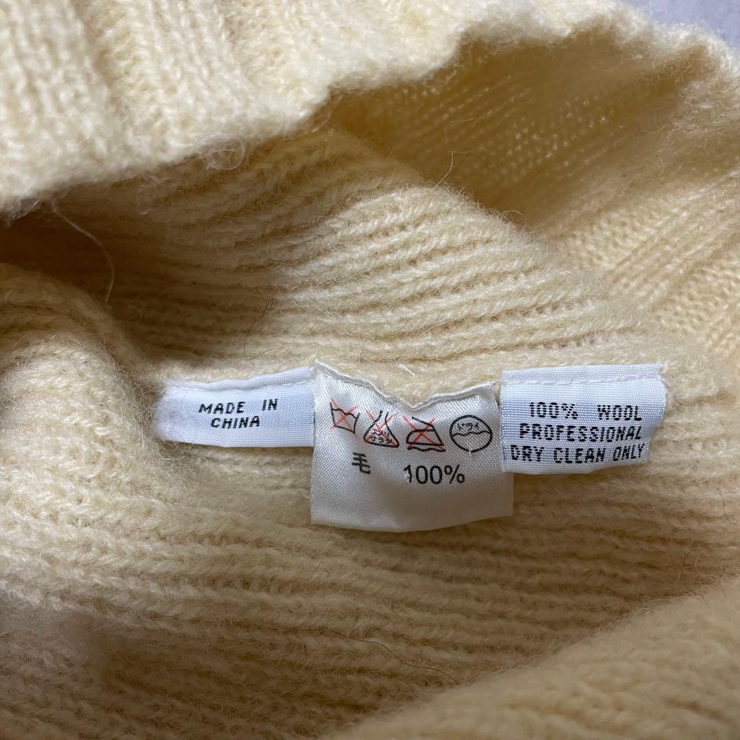 YSL イヴサンローラン ロゴ 刺繍 ハーフジップ ニット セーター イエロー