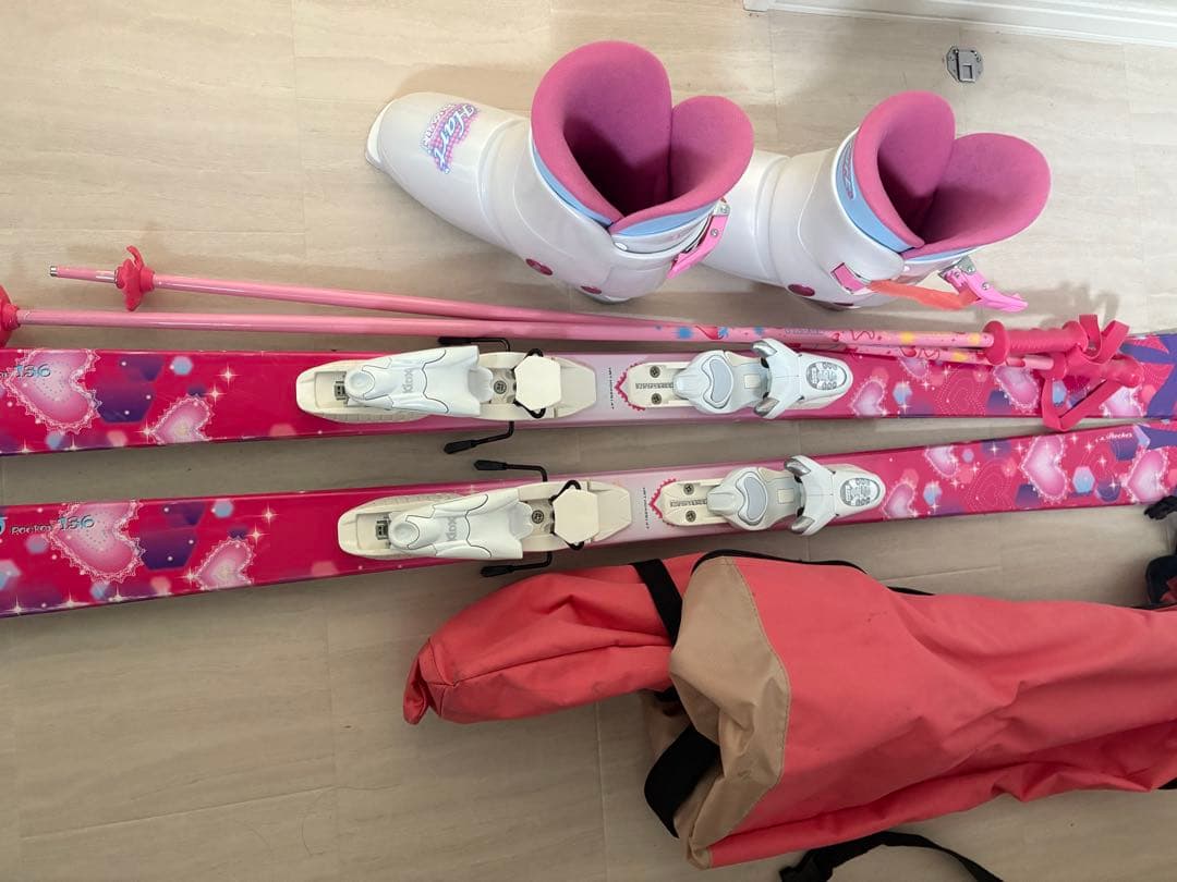 フ*ワ様 子ども用ピンクスキーセット135センチ