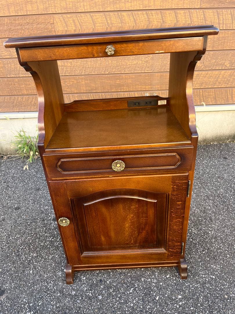 ✿Karimoku✿カリモク コロニアル 花台 収納棚 レトロモダン家具