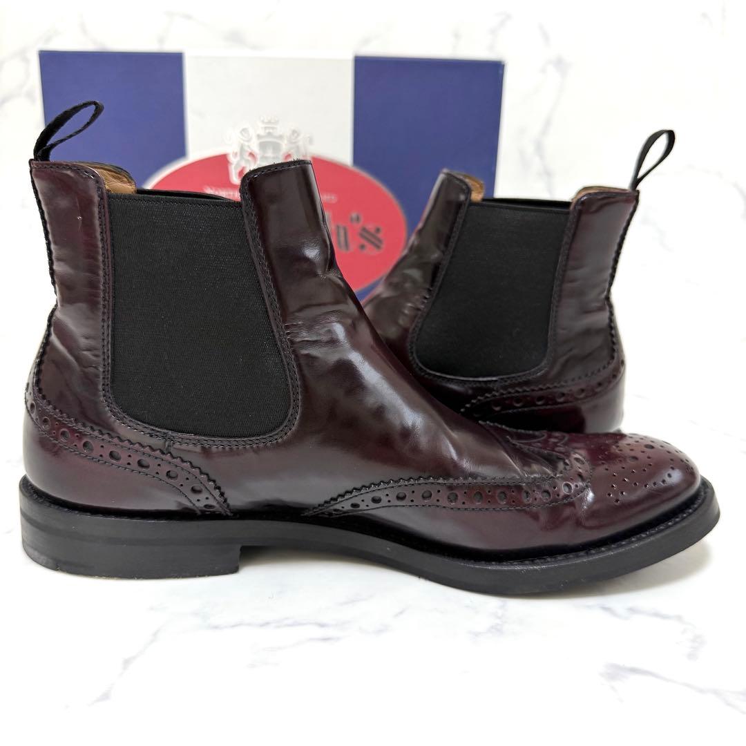 チャーチ✨サイドゴアブーツ　KETSBY　ウィングチップ　ボルドー　23.5