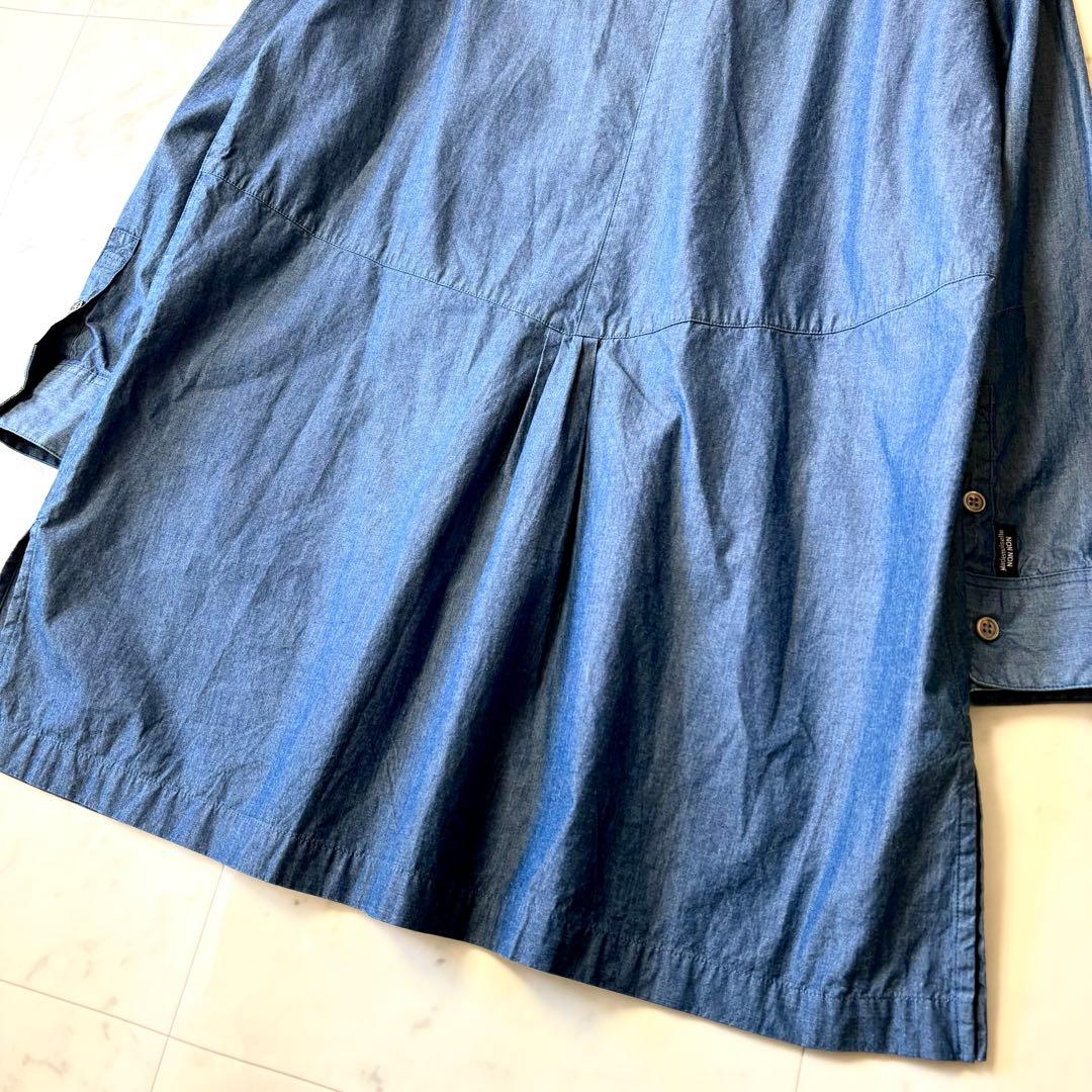 美品 マドモアゼルノンノン コットンデニムシャツ チュニック ライトアウター