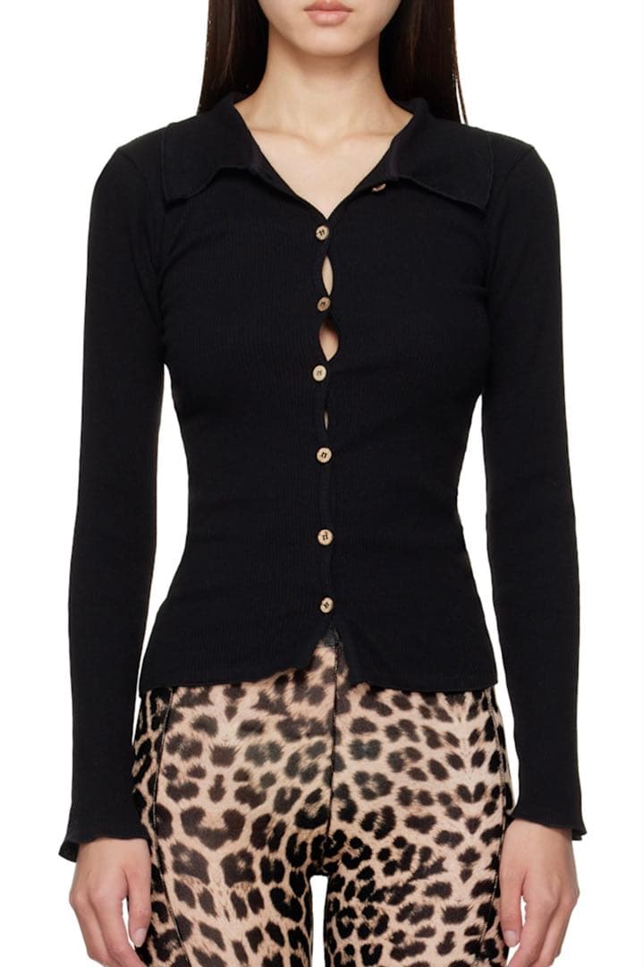 baserange コットンリブカーディガン