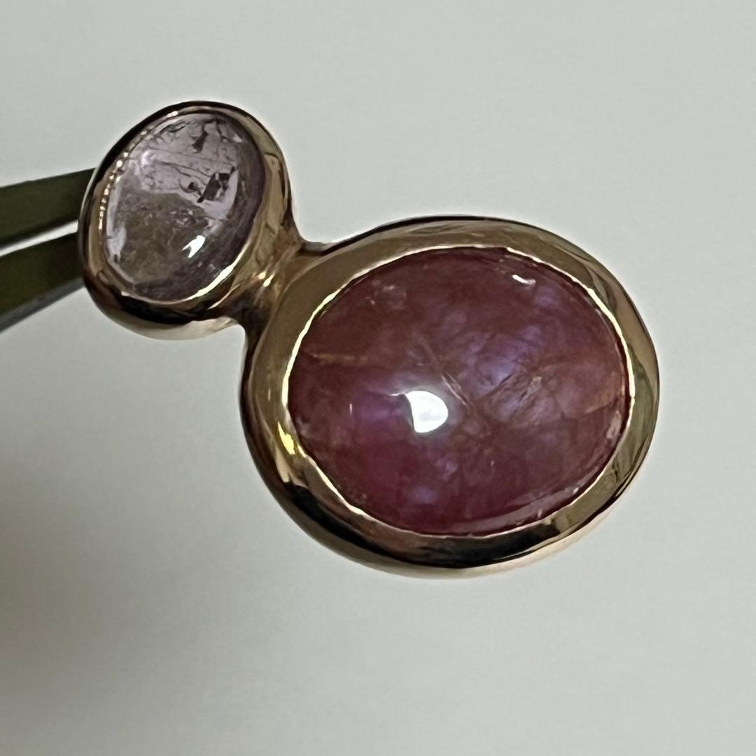 somon ソモン　ピアス　ゴールド　K10 スターサファイア　トルマリン