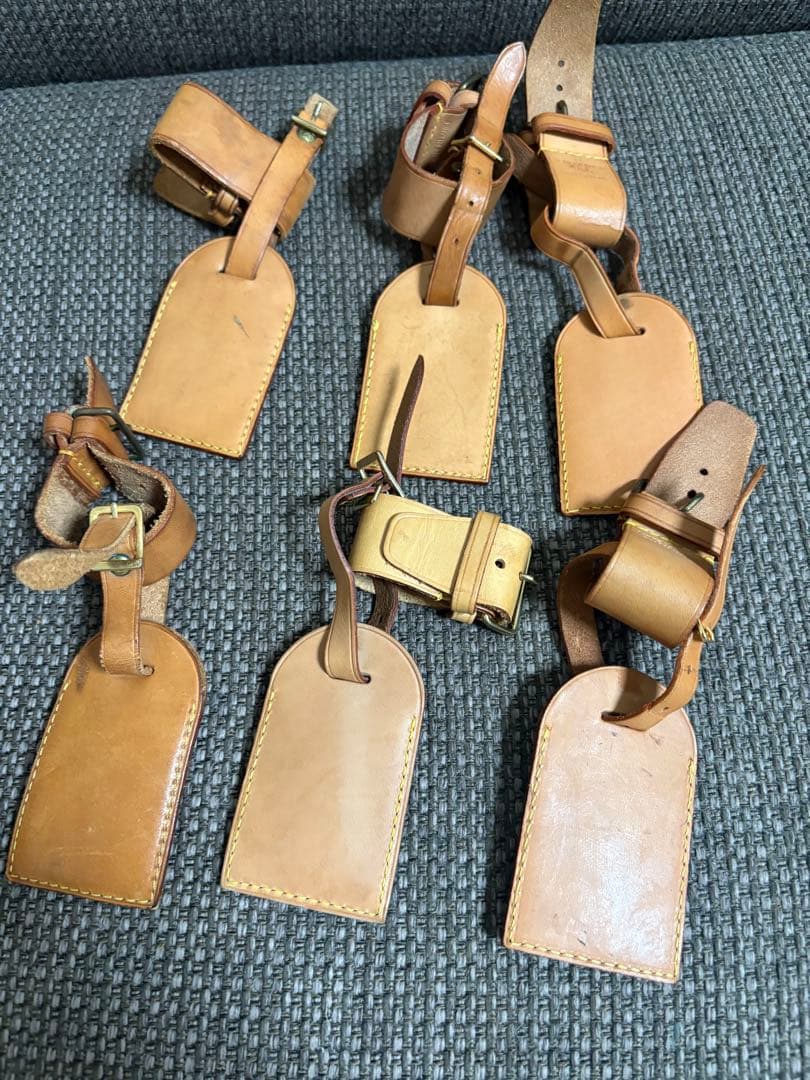 正規品LOUIS VUITTON ルイヴィトンヌメ革ネームタグ6セット