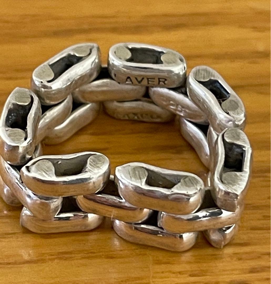 美品 LAVER 3 LINK RING S 指輪 メキシカンジュエリー