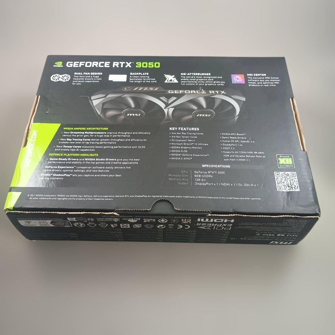 【中古】MSI RTX3050 VENTUS 2X XS 8G OC 6pin