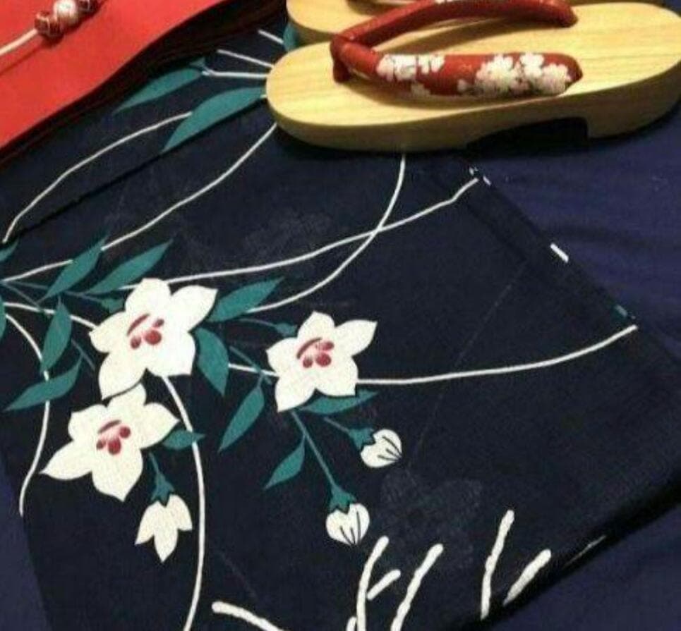 写真の帯+お任せとんぼ玉つき白帯じめつき◆高級変わり織り◆桔梗の古典上品浴衣