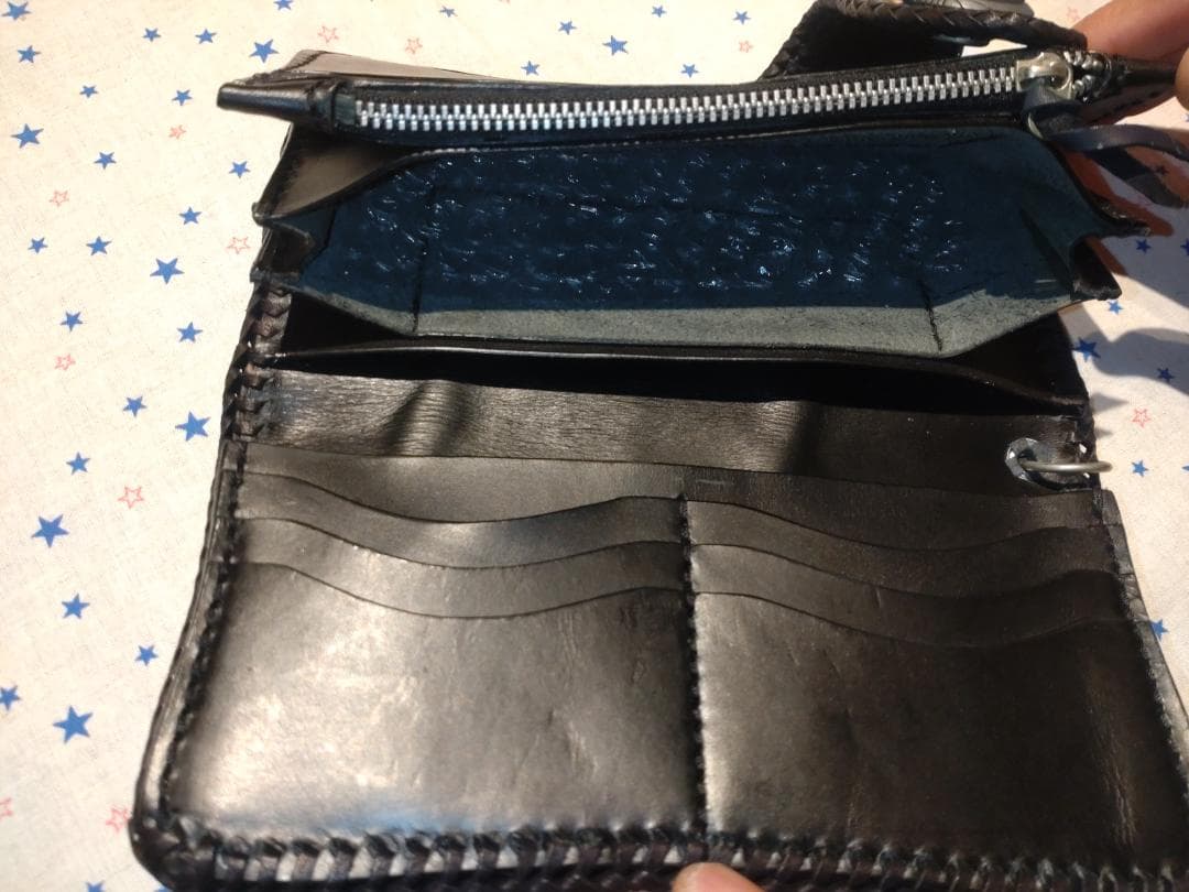 【JIMMY】未使用！ラプスラズリ付きクロコダイルコブ付き長財布