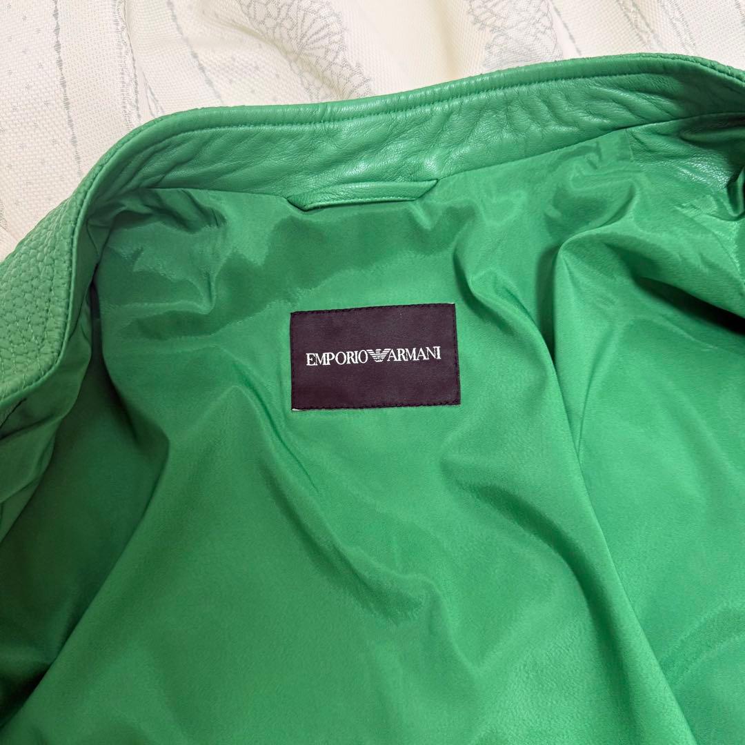 ト*ラ様 定価約30万円【未使用品】EMPORIOARMANI グリーン レザー