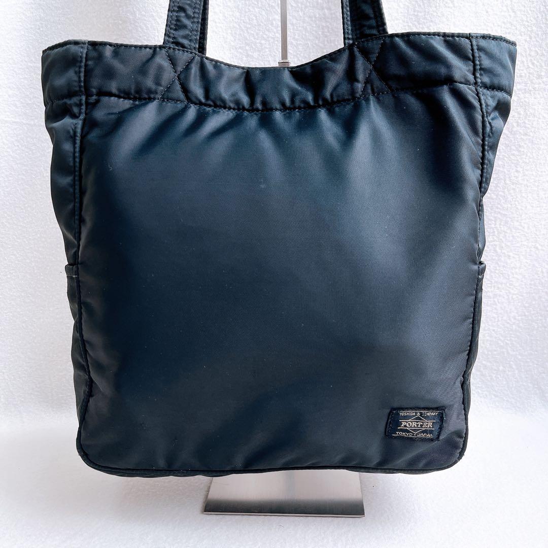 ポーター CREAM トートバッグ ポーチ付 黒 ナイロン ハンド ナイロン