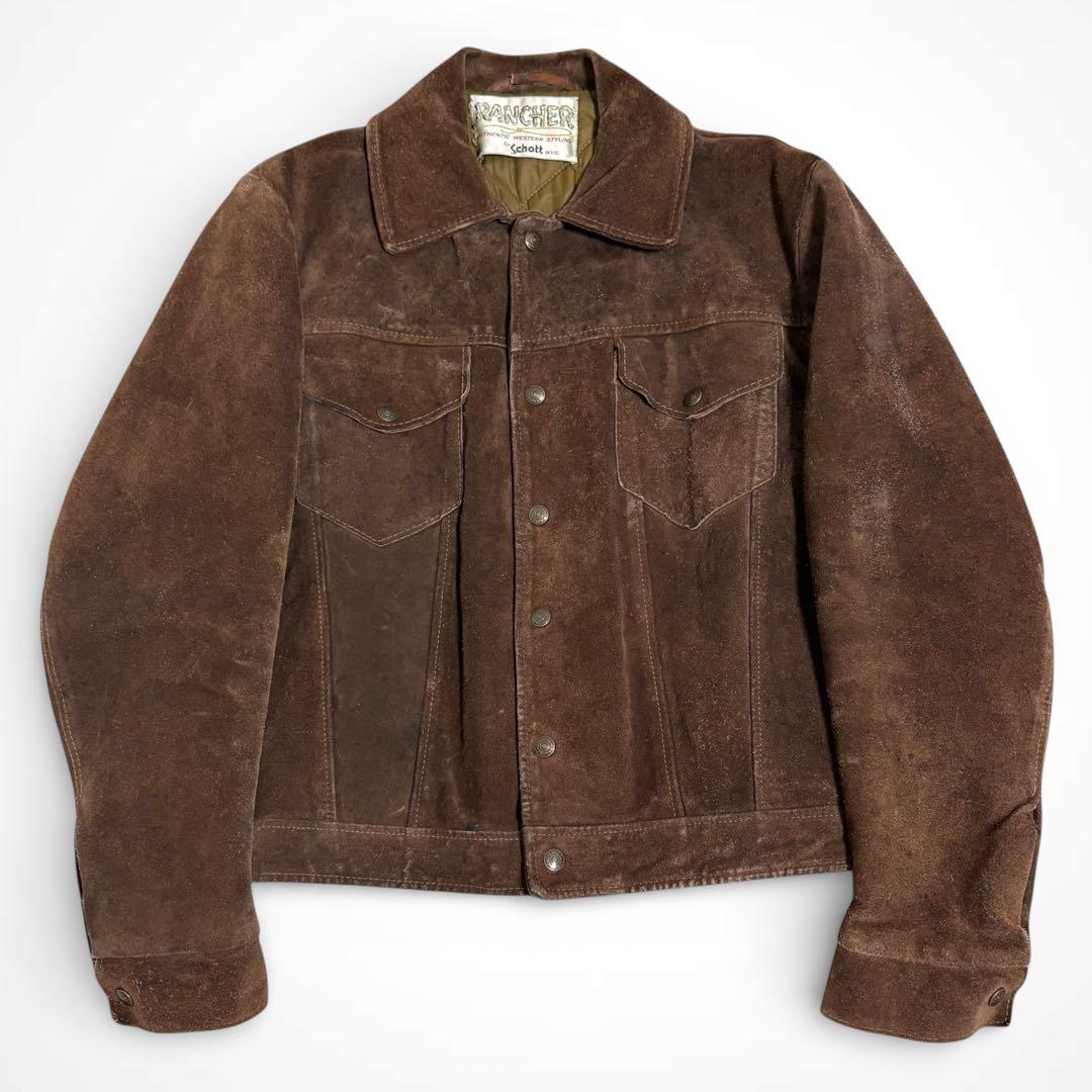 60s 70s ショット RANCHER スウェード レザージャケット 短丈