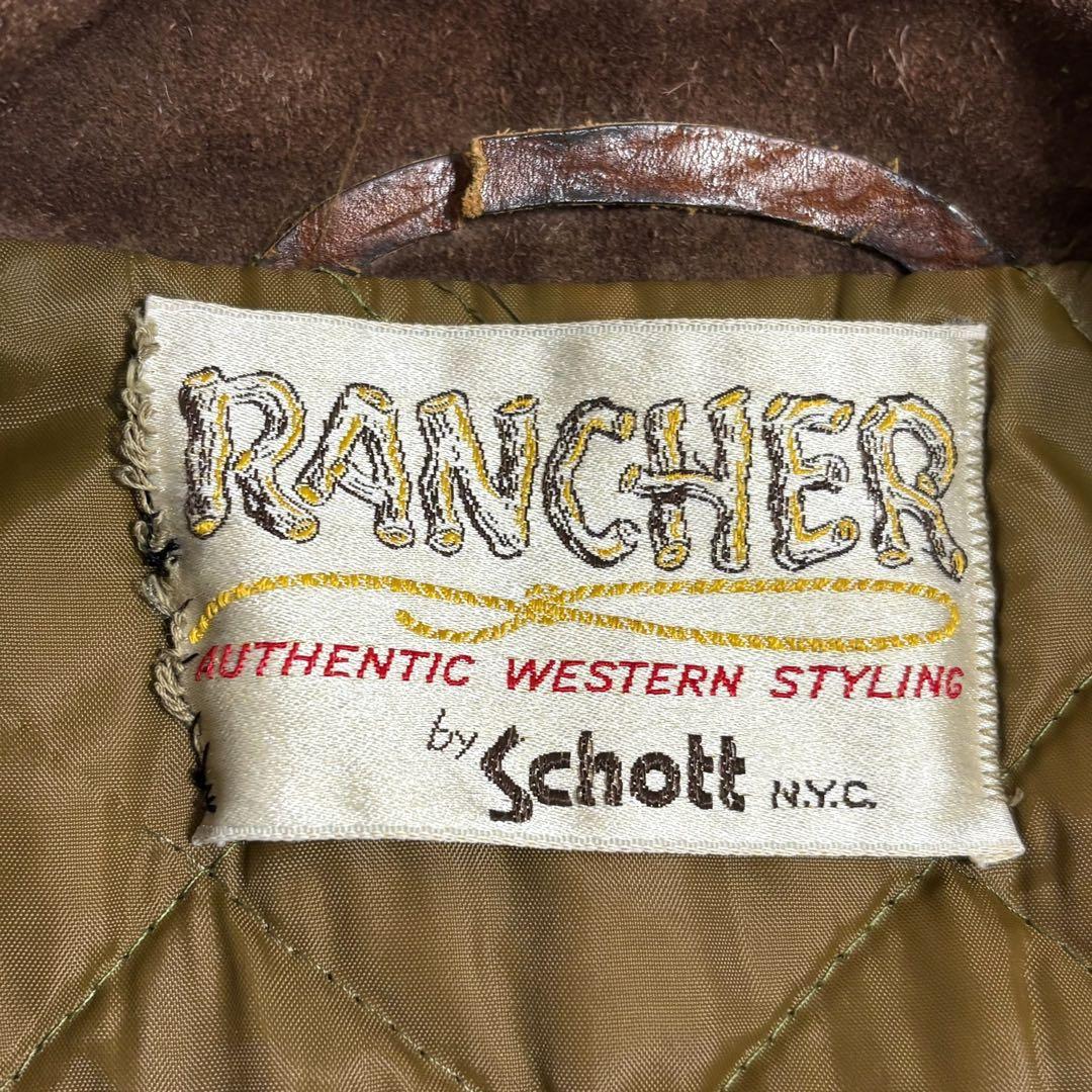 60s 70s ショット RANCHER スウェード レザージャケット 短丈