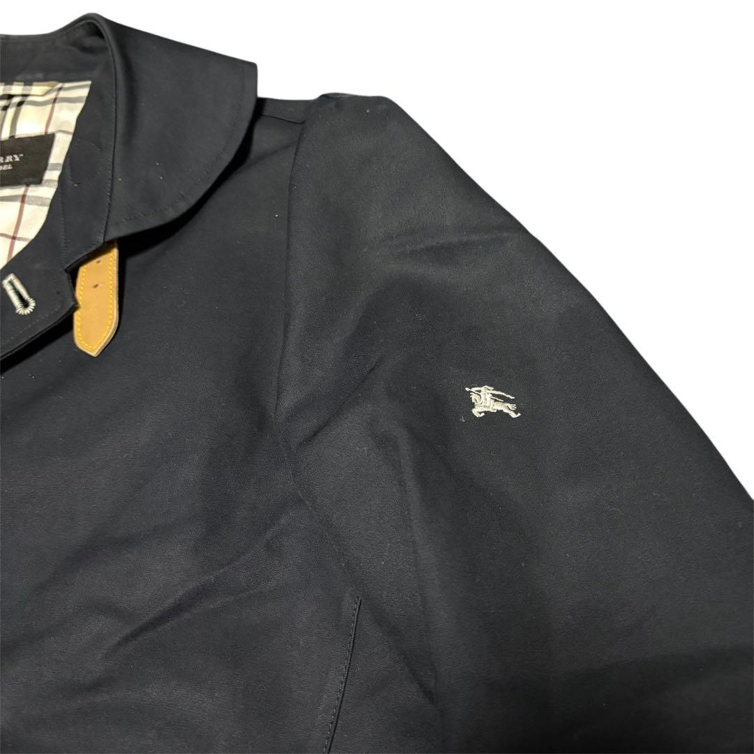 ☆*☆様 美品 バーバリーブラックレーベル マリンコート 銀ボタン ロゴ刺繍 黒