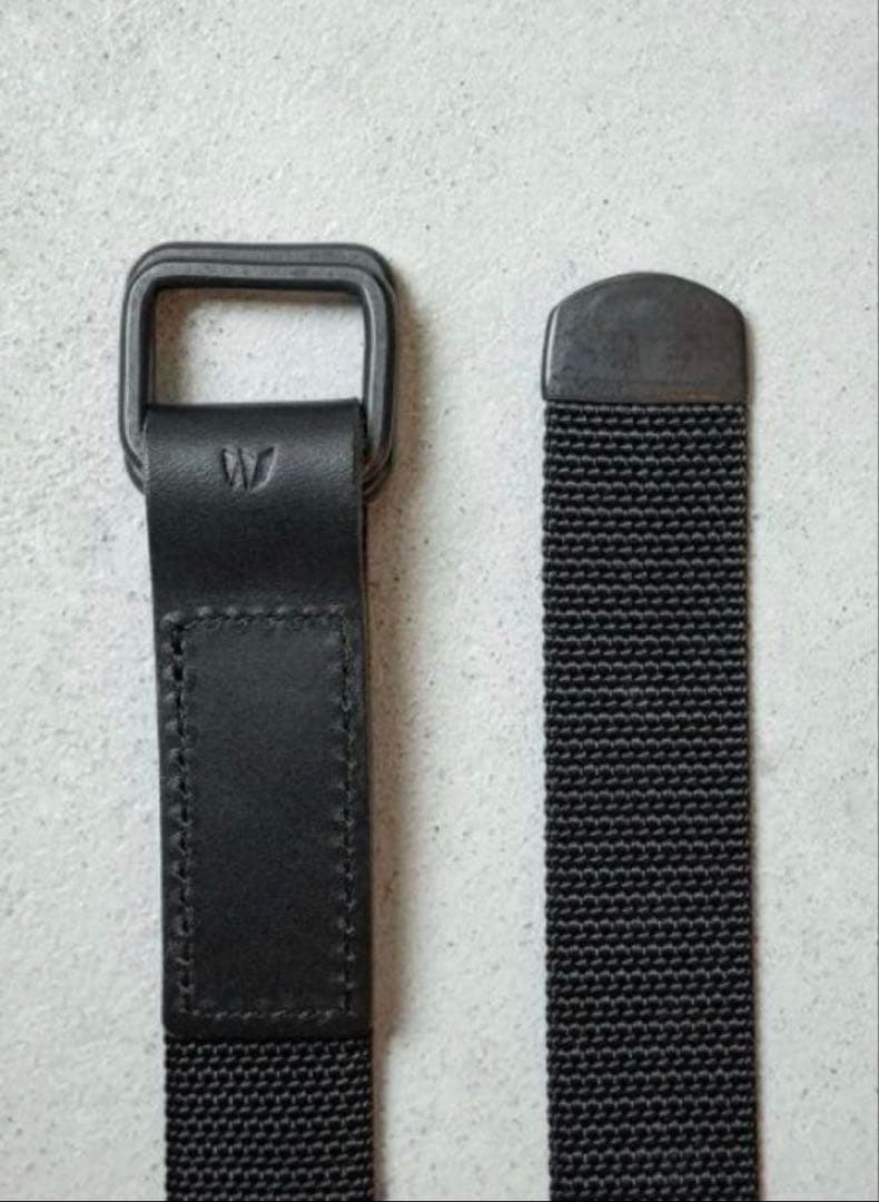 W double nylon belt ovyダブルナイロンベルト ブラック