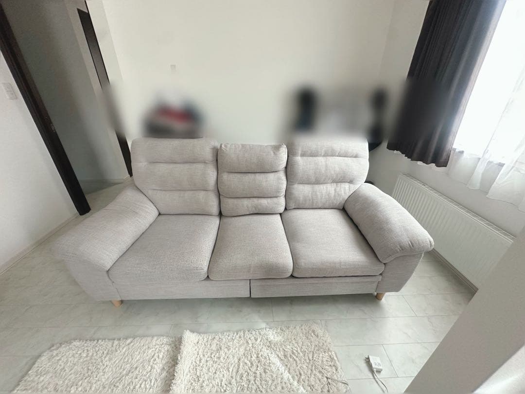 ライトグレー 3人掛けソファ 札幌 取り引き限定