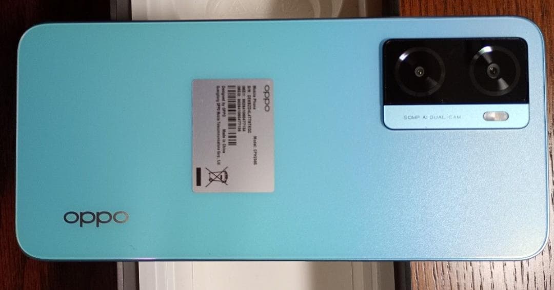 【2日間限定価格】OPPO A77 ブルー 本体 箱・説明書付　電源コード無し⑪