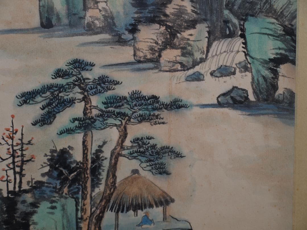 中国時代の掛軸　張大千作人物図　激安骨董品　肉筆保証 DE380A7-3